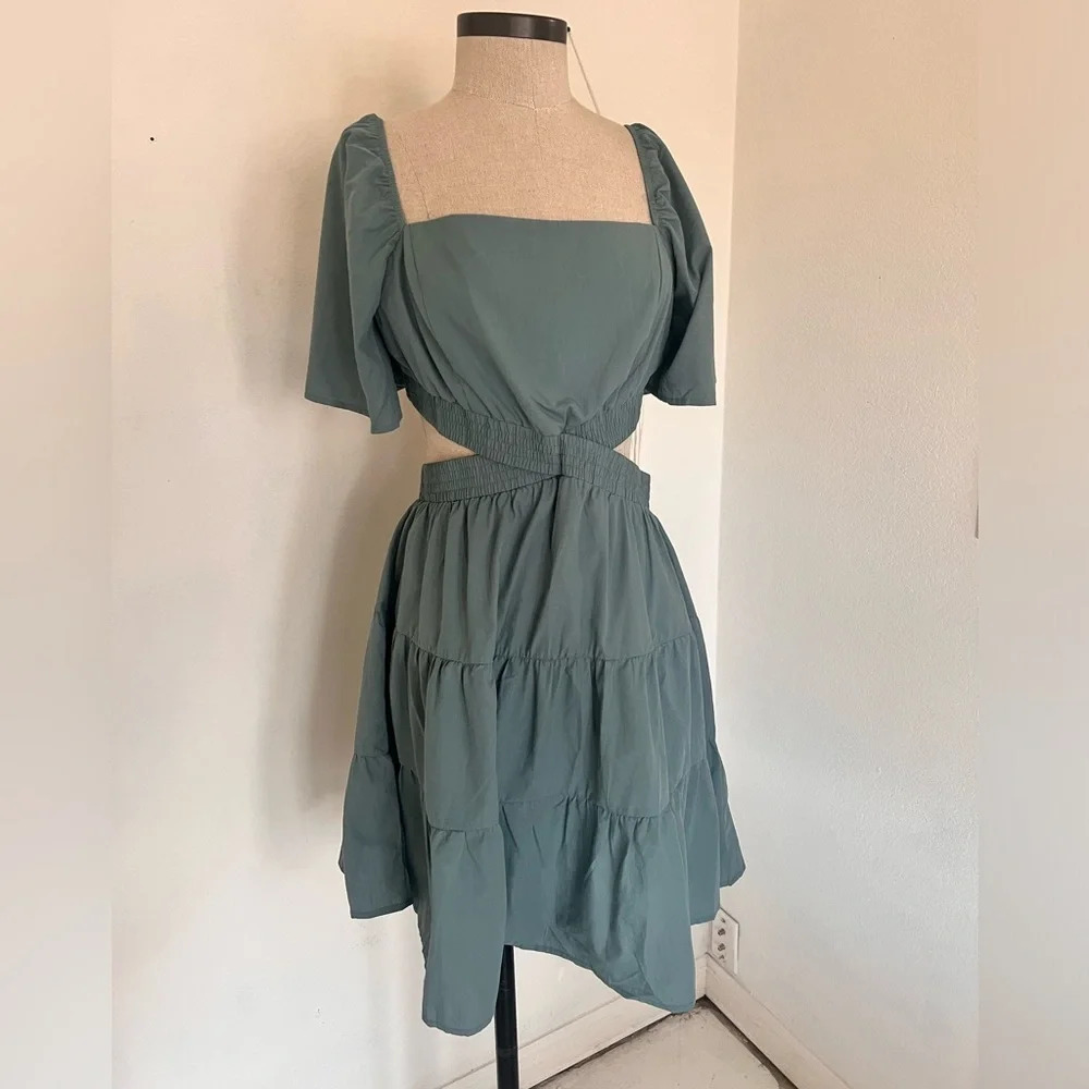 NWT Teal Blue cutout dress